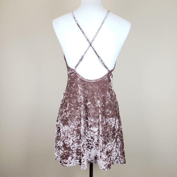 Privacy Please Mocha Downtown Slip Velvet Dress XS - Picture 3 of 8